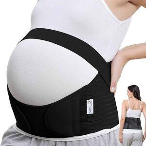 XXL / 2X Black Pregnancy Belly Band Maternity Back/Abdomen/Waist/Pelvis Support